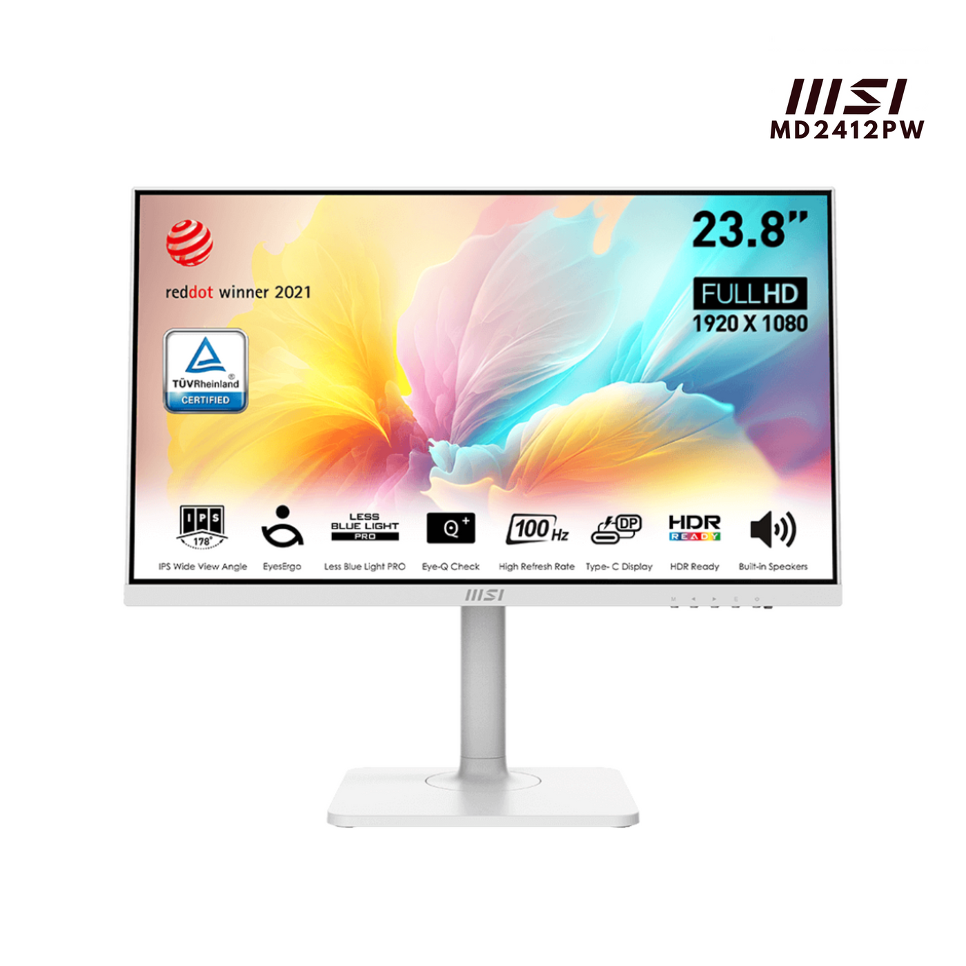 MSI Modern 23.8" IPS 100Hz MD2412PW with TypeC สีขาว